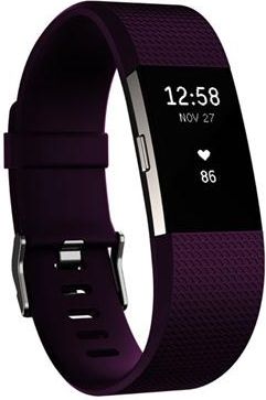 Fitbit Charge 2, Accessory Band, Plum- Large