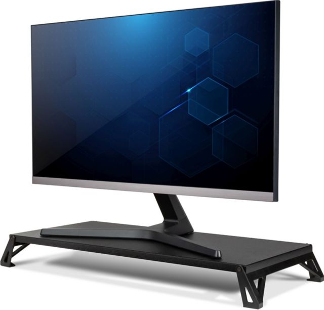 Allsop Low Riser Adustable Monitor Stand, 12inx24inx2.5in, Black