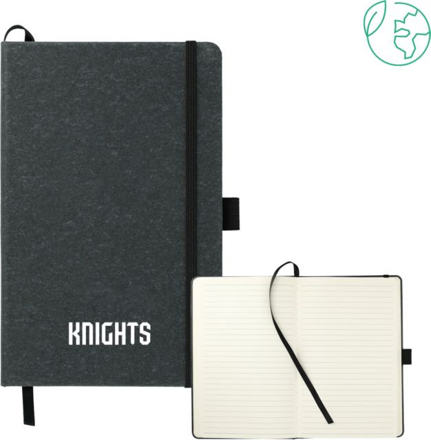 FDU Knights 5.5 x 8.5 FSC Mix Recycled Leather Bound Journal Fairleigh Knights Wordmark - ONLINE ONLY