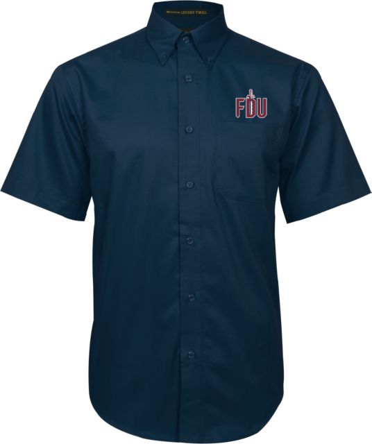 FDU Knights Twill Button Down Short Sleeve FDU with Sword - ONLINE ONLY