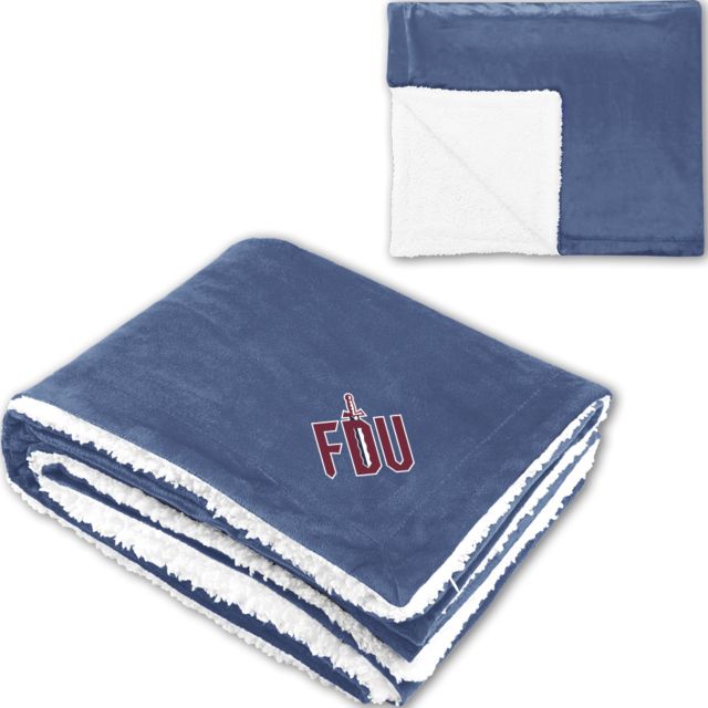 FDU Knights Super Soft Luxurious Sherpa Throw Blanket FDU with Sword - ONLINE ONLY