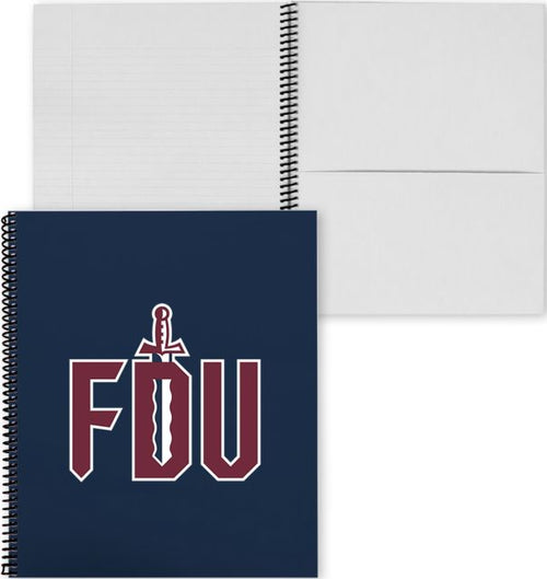FDU Knights College Spiral Notebook w/Black Coil FDU with Sword - ONLINE ONLY