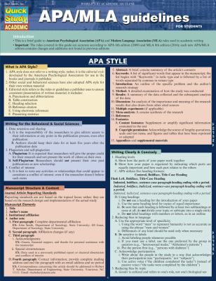 APA MLA GUIDELINES